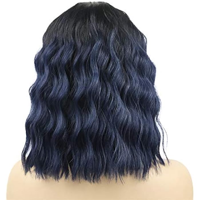 DILLARDS Lydell Mid-Length Wavy Synthenic Ombre Wigs With Bangs For Wowen Girls Blue - Image 3